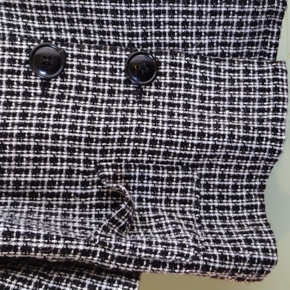 Women's Avenue 22/24 blouse jacket classic blk wht texture tweed - Picture 5 of 7